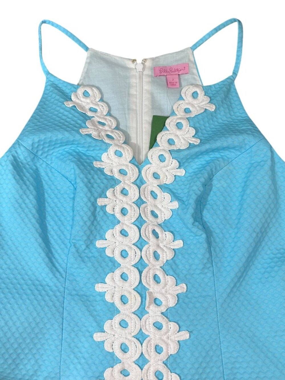 Lilly Pulitzer Magnolia Top Breakwater Blue | NWT | Lace Trim Sleeveless Size 2 - Picture 8 of 8